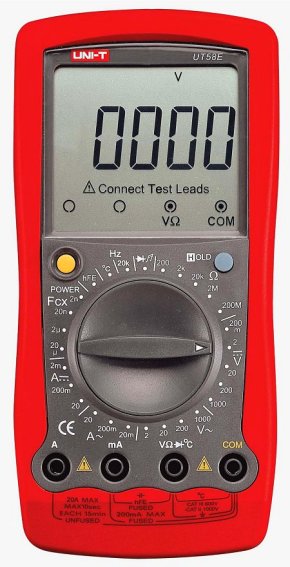 Uni-T UT58E 20.000 DIGITs Multimeter kontraststarkes Display zeigt Anschlussbelegung I bis 20A UNI-T UT58E 4 1/2 Stellen Digital Multimeter sehr genau !