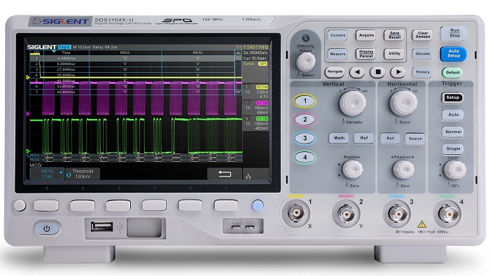 Siglent SDS1204X-E 200MHz 4CH Digital Speicher Oszilloskop 1GSA 14Mpoints 100.000wrfms seq. Speicher