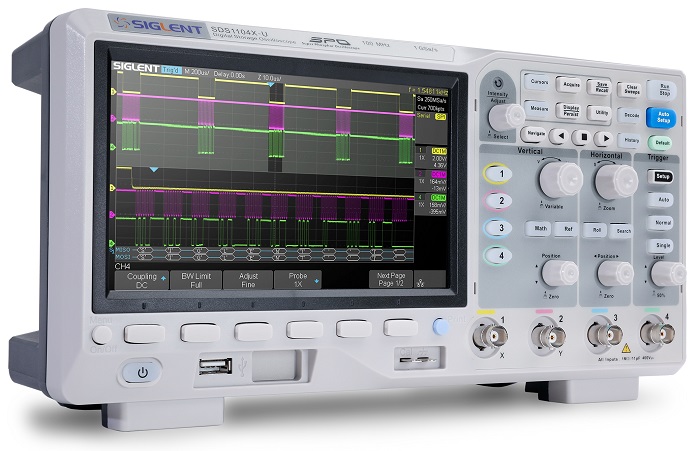 Siglent SDS1204X-E 200MHz 4CH Digital Speicher Oszilloskop 1GSA 14Mpoints 100.000wrfms seq. Speicher