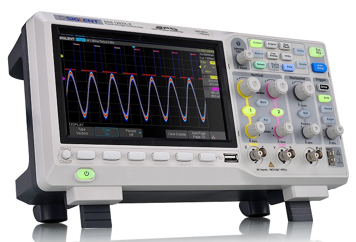 Siglent SDS1202X-E 200MHz 2CH Digital Speicher Oszilloskop 1GSA 14Mpoints 100.000wrfms seq. Speicher