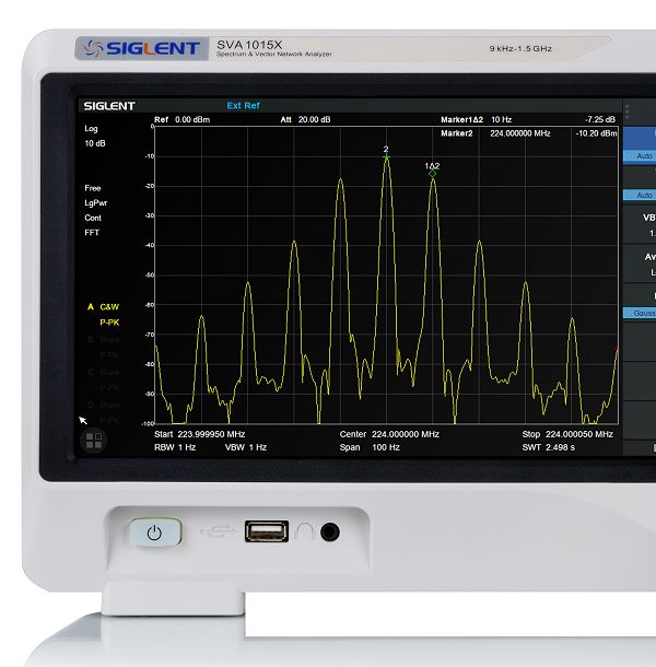 SiglentSVA1015X Spektrumanalysator 9kHz-1,5GHz mit 10.1 Touchscreen TFT