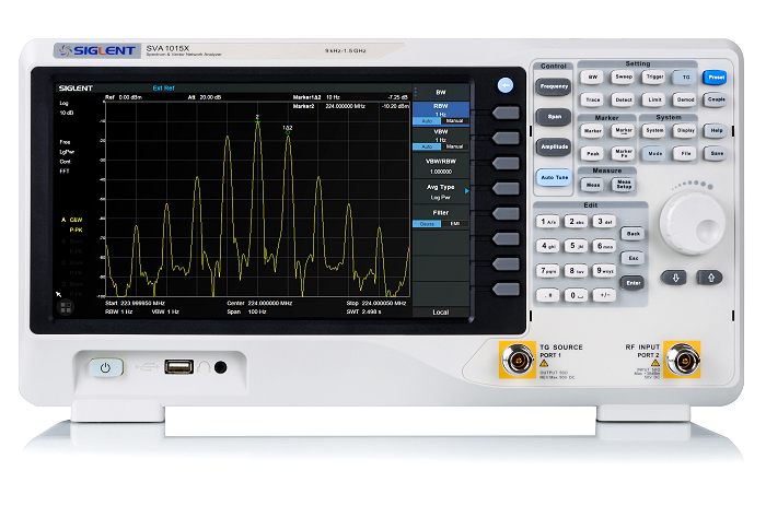 SiglentSVA1015X Spektrumanalysator 9kHz-1,5GHz mit 10.1 Touchscreen TFT