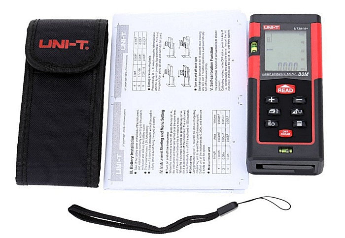 UT391A+ Uni-T LASER Distance Meter 0-80m mit zwei Wasserwaagen !!