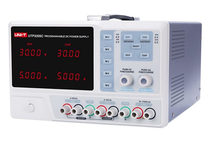 Uni-T UTP3305C 0-30V 0-5A dc regulated power supply side view