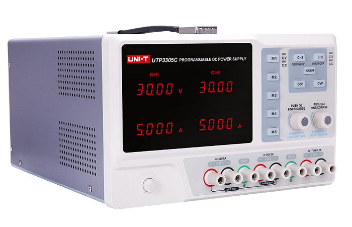 Uni-T UTP3305C 0-30V 0-5A dc regulated power supply side view