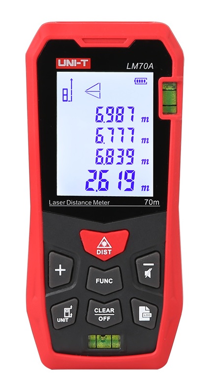 LM70A Uni-T LASER Distance Meter 0-70m mit zwei Wasserwaagen !!