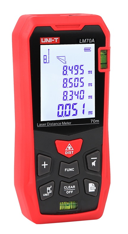 LM70A Uni-T LASER Distance Meter 0-70m mit zwei Wasserwaagen !!