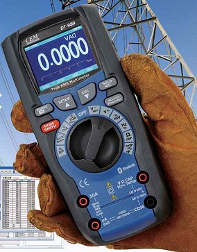 CEM DT-989 50.000 Counts TRMS Multimeter mit TFT Display und Bluetooth IO