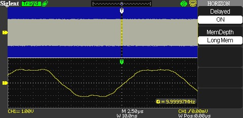 Siglent SDS1102CML Window Zoom Funktion mit 2Mpoints