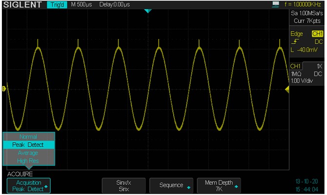 Siglent SDS2304 SPO Digital Speicher Oszilloskop Erfassung Peak