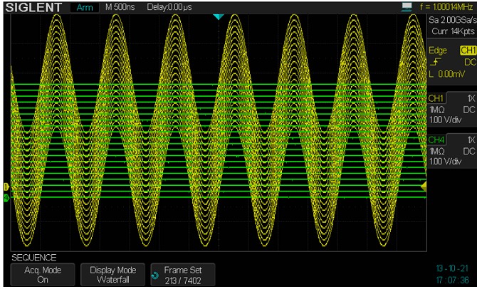 Siglent SDS2304 SPO Digital Speicher Oszilloskop Erfassung mit sequenziell geteilten Speicher