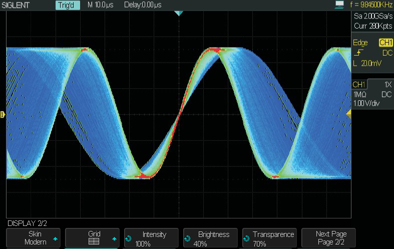 Siglent SDS2304 SPO Digital Speicher Oszilloskop 256 intensity color display