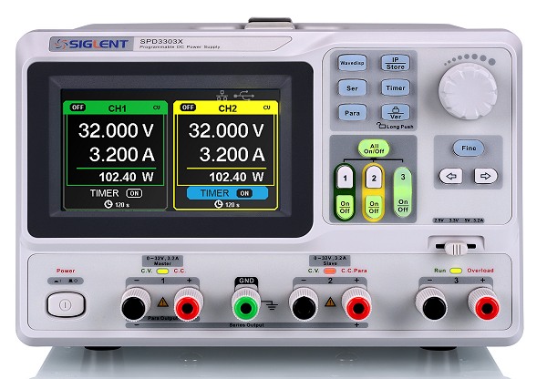 Siglent SPD3303X-E Profi Labornetzgert 2x32V/2x0-3.2A +5V/3A LAN & USB I/O Software Auflsung 10mV 10mA