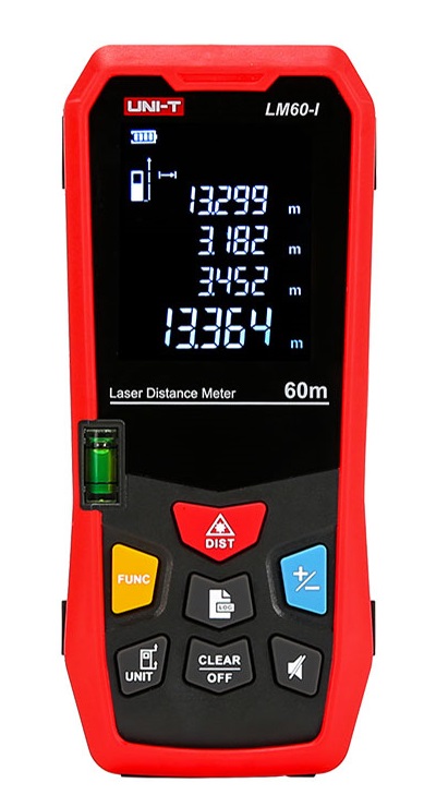 LM60 PRO Uni-T LASER Distance Meter 0-60m mit einer Wasserwaagen !!