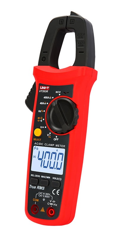 Uni-T UT203R DC AC TRMS Stromzangen Multimeter fr 0-40.00A oder 0-400.0A , 4000 Counts