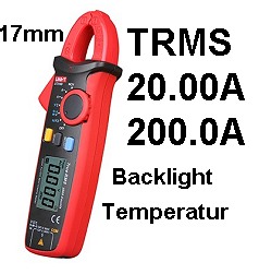 Uni-T UT210D TRMS 2000Counts 17mm Stromzangen Multimeter mit Backlight und Temperaturmessung Uni-T UT210D TRMS Stromzangen-Multimeter Digital Clamp Multimeter mit Temperaturmessung