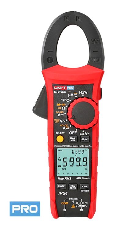 Uni-T UT219DS Pro Serie IP54 DC AC Strom Zangenmultimeter fr Innen und Auenbereich, LED Zangenbeleutung A Messbereich