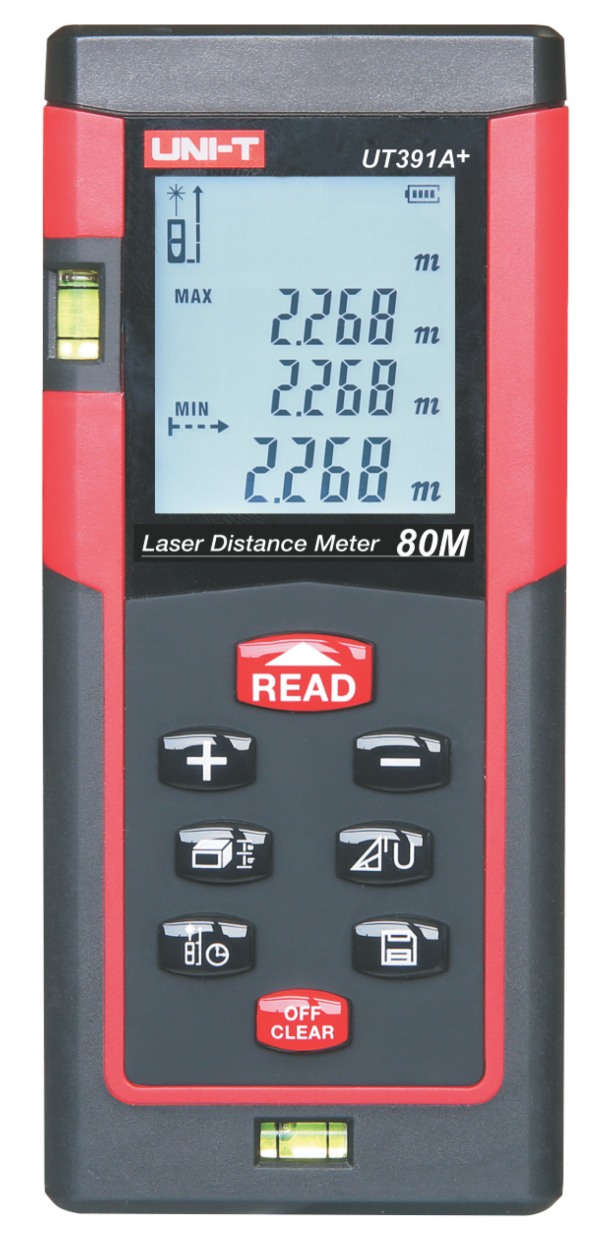 UT391A+ Uni-T LASER Distance Meter 0-80m mit zwei Wasserwaagen !!