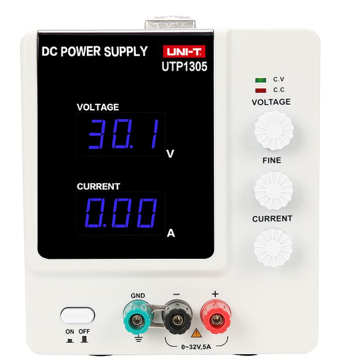 Uni-T UTP1305 0-32V 0-5A dc regulated power supply front view