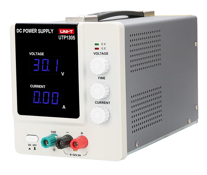 Uni-T UTP3305 0-32V 0-5A dc regulated power supply side view