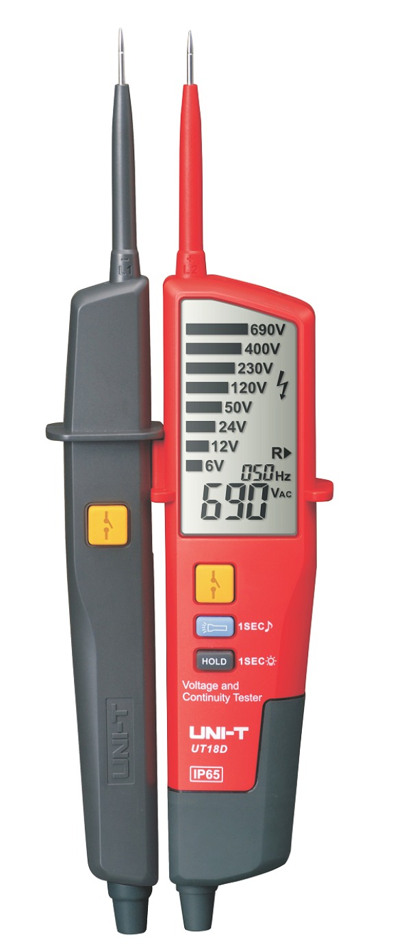 Uni-T UT18D Voltage Stick Spannungstester, Phasen Rotationsrichtungstester, mit LED Spannungsbereichsanzeige und Display