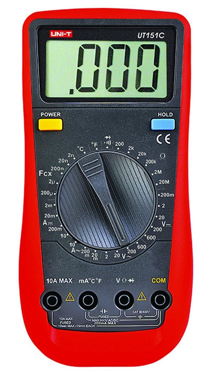 Uni-T UT151C manuelles preiswertes Multimeter Temperatur Transistor Resetable mA Fuse