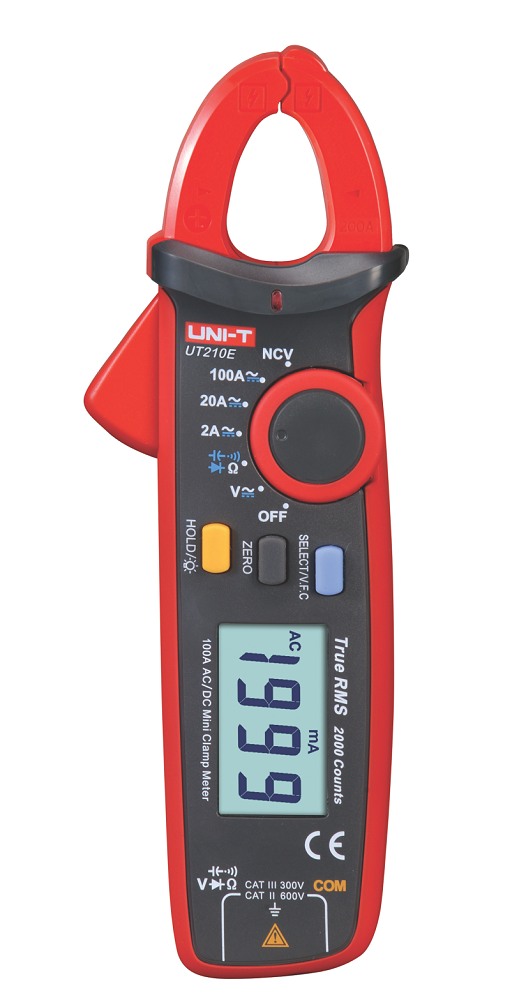 Uni-T UT210E DC AC TRMS Strom Zangenmultimeter 2000 Counts Zangenffnung 17mm mit N.C.V VFC Display Backlight zuschaltbar 