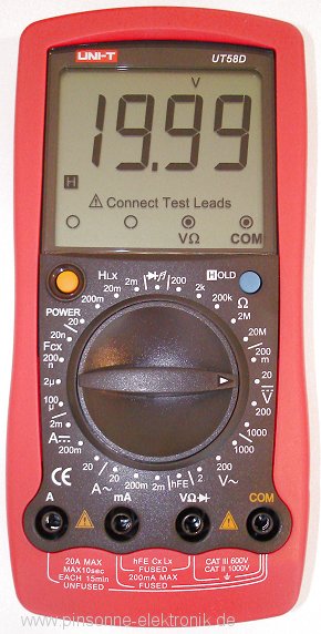 UNI-T UT58D MODERN MULTIMETER + LCR mit groen Display