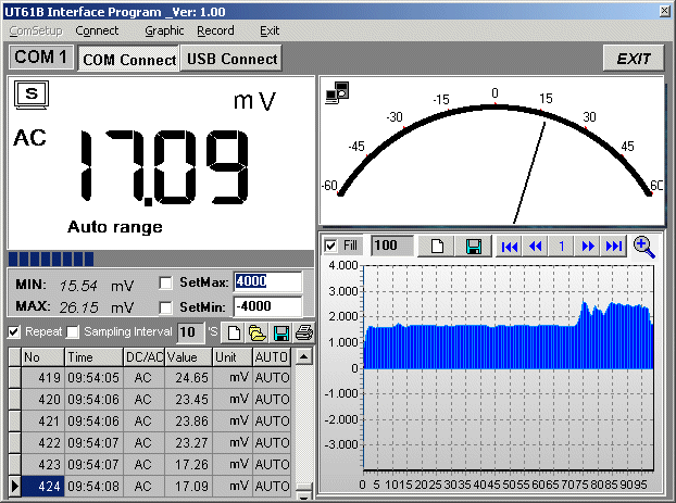 Uni-T UT61D PC-Softwarefoto