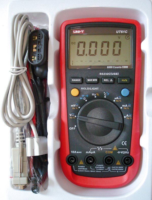 Uni-T UT61C mit allen Kabeln, with all cables in package
