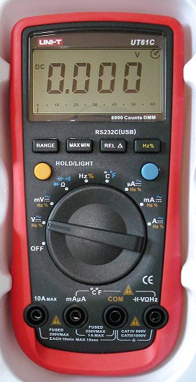 Uni-T UT61C mit 6000 DIGITS optischem Interface RS232 USB UT-D04 optional Display Backlight kleinen Strommessshunts UNI-T UT61C Auto Range Digital Multimeter mit I/O 6000 DIGITS