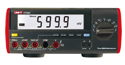 Uni-T UT803 100kHz TRMS 6000 Counts Tischmultimeter USB RS232 IO Präzisions-Tischmultimeter UNI-T UT803 preiswert 100KHz True RMS USB