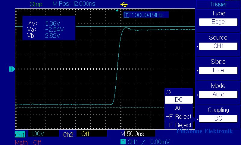 Das Uni-T UTD2052CEX mit Triggermenu